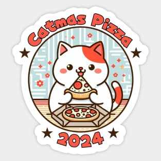 Catmas Pizza 2024 Sticker